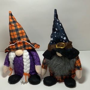 Hillbilly Wizard Plush Desktop Gnome Doll Pair